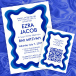 Wavy Lijst Chic Modern Custom QR Bar Bat Mitzvah Informatiekaartje<br><div class="desc">Perfect ENCLOSURE KAARTEN op te nemen voor een vleermuis mitswa, bar mitswa of andere joodse feest! Hand gemaakt golvend lijst voor u aan de voorzijde! VOLLEDIG ! Klik hierboven op "Personaliseer" om de tekst te bewerken en uw link toe te voegen aan de QR-code. Klik op "bewerken met het ontwerpgereedschap"...</div>