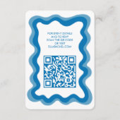 Wavy Lijst Chic Modern Custom QR Bar Bat Mitzvah Informatiekaartje (Voorkant)