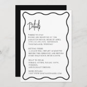 Wavy lijst, golvende rand, modern, de detailkaart save the date (Voorkant / Achterkant)