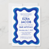 Wavy Lijst Modern Chic Custom Bar Bat Mitzvah Kaart (Voorkant)