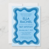 Wavy Lijst Modern Chic Custom Bar Bat Mitzvah Kaart (Voorkant)