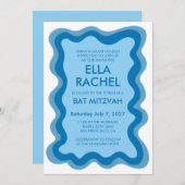 Wavy Lijst Modern Chic Custom Bar Bat Mitzvah Kaart (Voorkant / Achterkant)