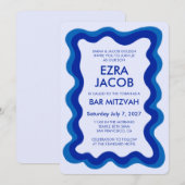 Wavy Lijst Modern Chic Custom Bar Bat Mitzvah Kaart (Voorkant / Achterkant)
