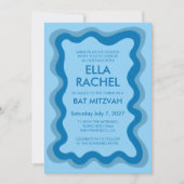 Wavy Lijst Modern Chic Custom Bar Bat Mitzvah Kaart (Voorkant)