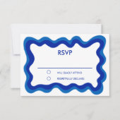 Wavy Lijst Modern Chic Custom Bar Bat Mitzvah RSVP Kaartje (Voorkant)
