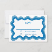 Wavy Lijst Modern Chic Custom Bar Bat Mitzvah RSVP Kaartje (Voorkant)