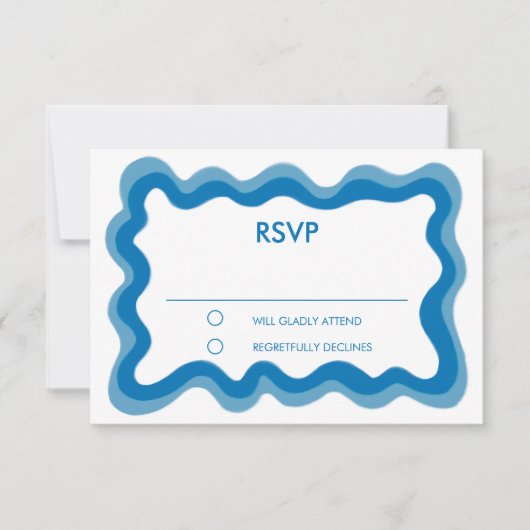 Wavy Lijst Modern Chic Custom Bar Bat Mitzvah RSVP Kaartje (Voorkant)