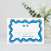 Wavy Lijst Modern Chic Custom Bar Bat Mitzvah RSVP Kaartje (Staand voorkant)