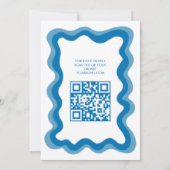 Wavy Lijst Modern Custom QR CODE Bar Bat Mitzvah Kaart (Achterkant)