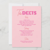 Wavy Lijst Retro Bachelorette Weekend Kaart (Achterkant)