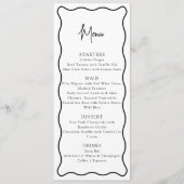 Wavy lijst, Wavy border, modern huwelijksmenu Menu (Voorkant)