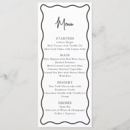 Wavy lijst, Wavy border, modern huwelijksmenu Menu