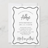 Wavy lijst, Wavy Border, Uitnodiging voor verjaard (Voorkant)