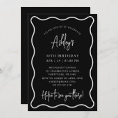 Wavy lijst, Wavy Border, Uitnodiging voor verjaard (Voorkant / Achterkant)