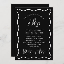 Wavy lijst, Wavy Border, Uitnodiging voor verjaard