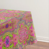 Wavy Lime Green en Hot Pink Trippy Pattern Tafelkleed (Voorbeeld)
