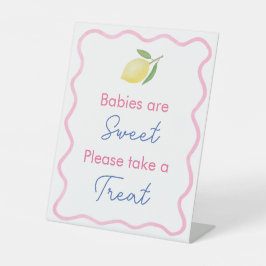 Wavy Line Baby's zijn Sweet Baby shower Favoriet Reclamebord Met Voetstuk
