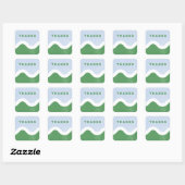 Wavy Line Bedankt Envelop Zegel - Groen (Vel)