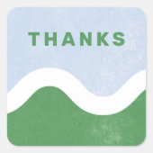 Wavy Line Bedankt Envelop Zegel - Groen (Voorkant)