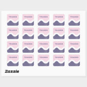 Wavy Line Bedankt Envelope Seal - Paarse Vierkante Sticker (Vel)