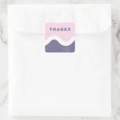 Wavy Line Bedankt Envelope Seal - Paarse Vierkante Sticker (Tas)