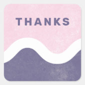 Wavy Line Bedankt Envelope Seal - Paarse Vierkante Sticker (Voorkant)