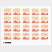 Wavy Line Bedankt Envelope Seal - Rood Vierkante Sticker (Vel)