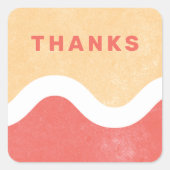 Wavy Line Bedankt Envelope Seal - Rood Vierkante Sticker (Voorkant)