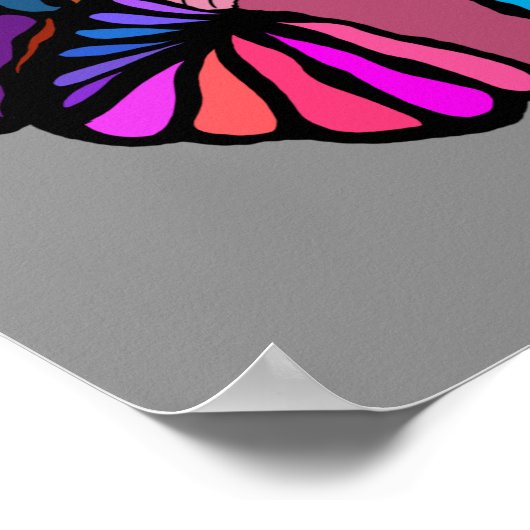 Wavy line-gekleurd poster van het brein (Hoek)