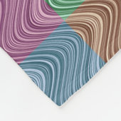 Wavy Line Pattern - Blue/Brown/Green/Paars Fleece Deken (Hoek)