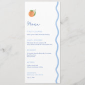 Wavy Line Schone Esthetische Zomer Trouwdouche Menu (Voorkant)