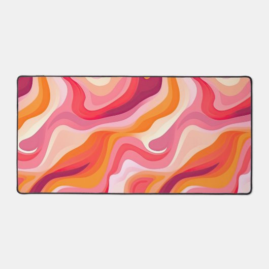 Wavy Lines Abstract Pattern Pink Retro Bureaumat (Voorkant)