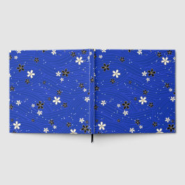  Wavy lines, adorned with black and white flowers Gastenboek