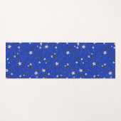  Wavy lines, adorned with black and white flowers Yogamat (Voorkant (horizontaal))