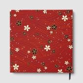 Wavy lines, adorned with black & white flowers gastenboek (Achterkant)