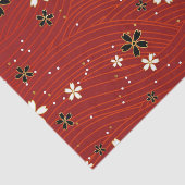 Wavy lines, adorned with black & white flowers tissuepapier (Detail)