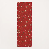 Wavy lines, adorned with black & white flowers yogamat (Voorkant)