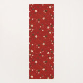 Wavy lines, adorned with black & white flowers yogamat (Achterkant)