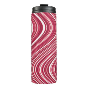 Wavy Lines in rood en wit - COOL Thermosbeker