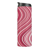 Wavy Lines in rood en wit - COOL Thermosbeker (Geroteerd rechts)