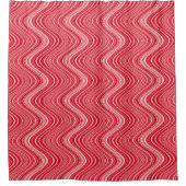 Wavy Lines in rood en wit Douchegordijn (Voorkant)