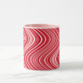 Wavy Lines in rood en wit Mok (Midden)