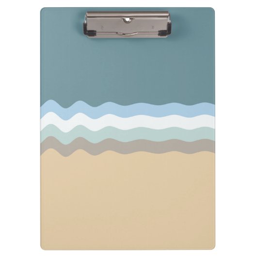 Wavy Lines - Light Brown/Sand/Beige/Turquoise/Blue Klembord (Voorkant)