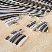 Wavy Lines - Light Brown/Sand/Beige/Turquoise/Blue Legpuzzel (Zijkant)