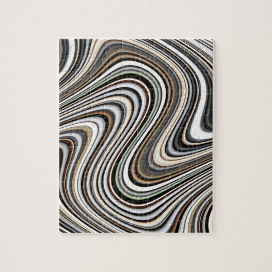 Wavy Lines - Light Brown/Sand/Beige/Turquoise/Blue Legpuzzel (Verticaal)