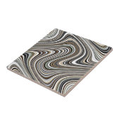 Wavy Lines - Light Brown/Sand/Beige/Turquoise/Blue Tegeltje (Zijkant)