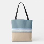 Wavy Lines - Light Brown/Sand/Beige/Turquoise/Blue Tote Bag (Achterkant)