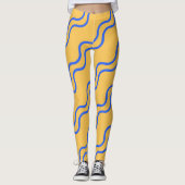 Wavy Lines Naadloze Patroon Leggings | oceaangolf (Voorkant)