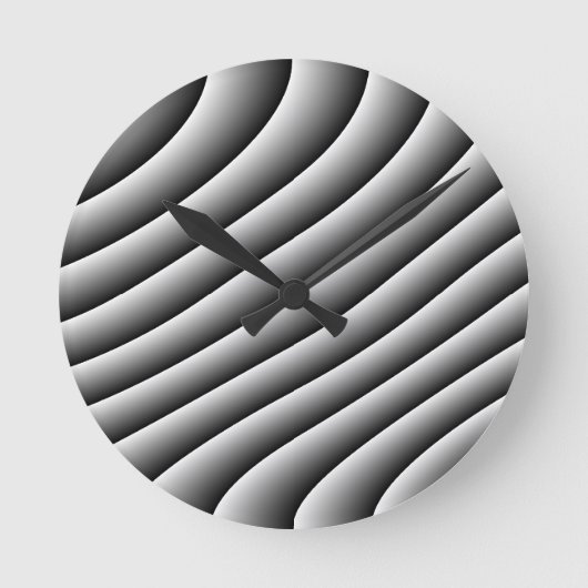  Wavy Lines Wall Clock Ronde Klok (Voorkant)