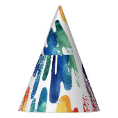 Wavy Liquid: moderne Abstracte Waterverf. Feesthoedjes (Links)